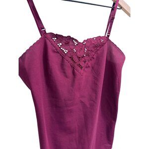Vintage Deena Lace Trim Camisole Cami Tank Size 32 Small Purple